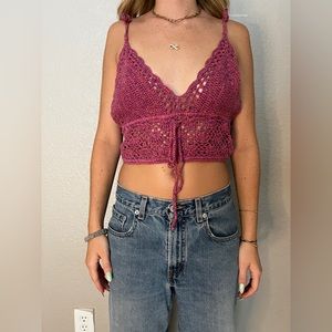 Crochet knit top// M